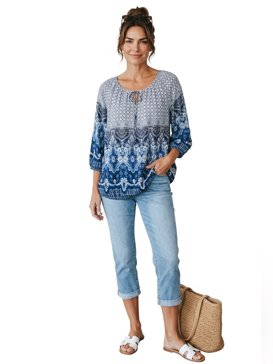 Sami & Jo Tops - Sami + Jo flowy patterned blouse. Size 2X GUC